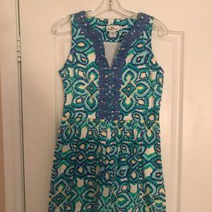 Vineyard Vines Sleeveless, Appliqued V Neck Dress - Size 4
